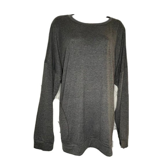Unbranded Tops Plus Size Womens Gray Sweatshirt With Pockets Long